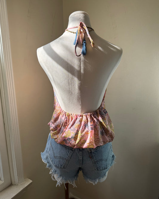 Pink Paisley Halter Top