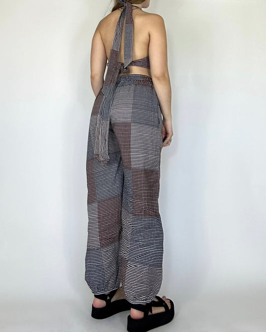 Plaid halter top and pants back