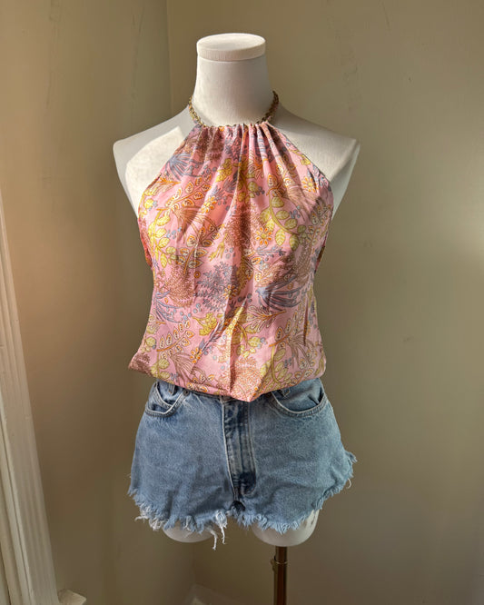 Pink Paisley Halter Top