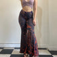 purple tie dye flares front