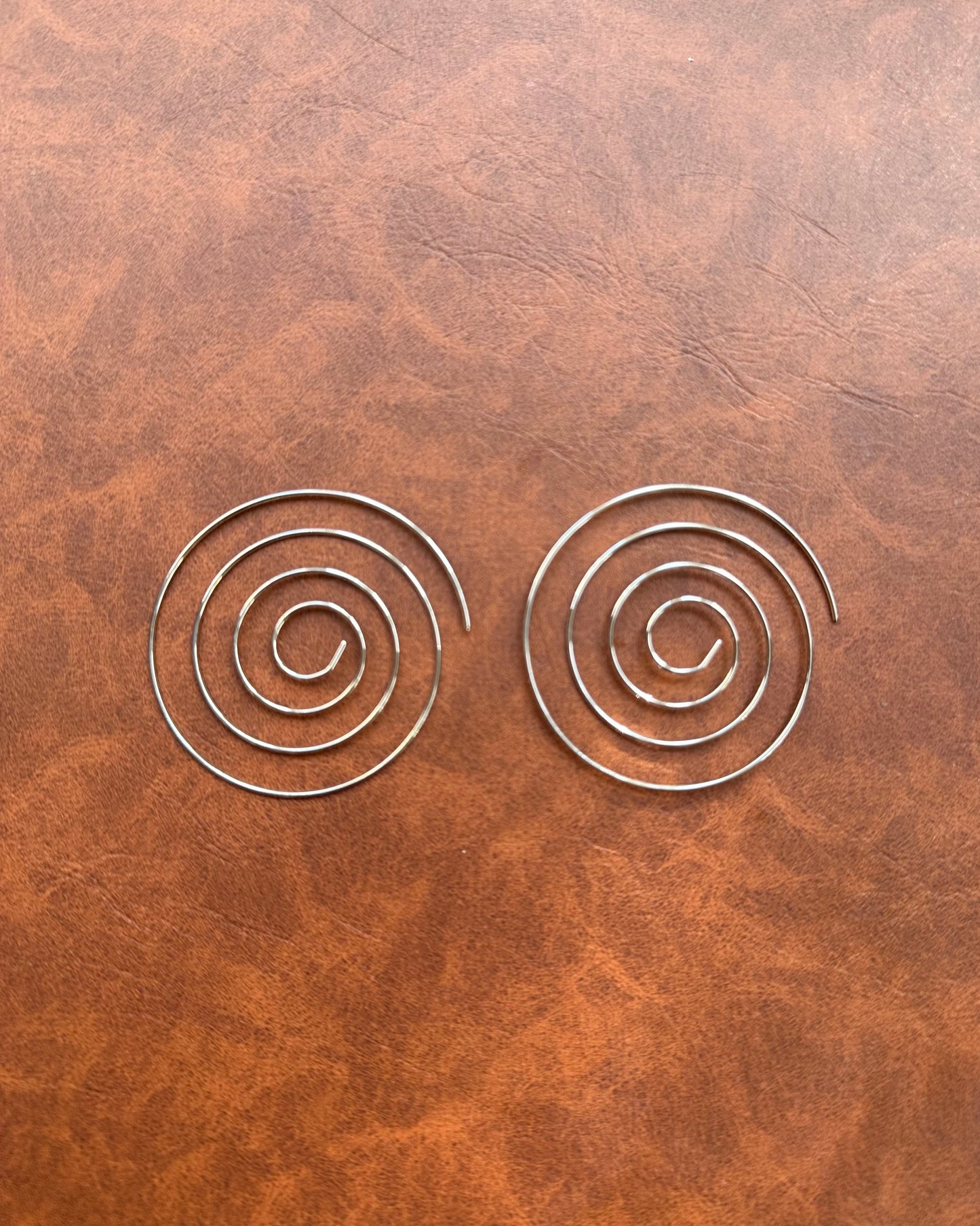 Silver Spiral Hoop Earrings