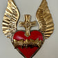 Handmade Mexican Tin Sacred Heart with Wings