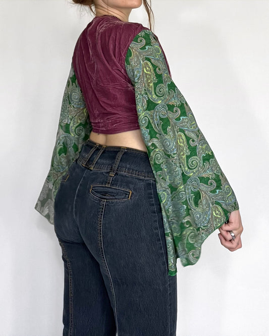 Velvet Vine Wrap Top