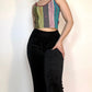 Patchwork crop top front