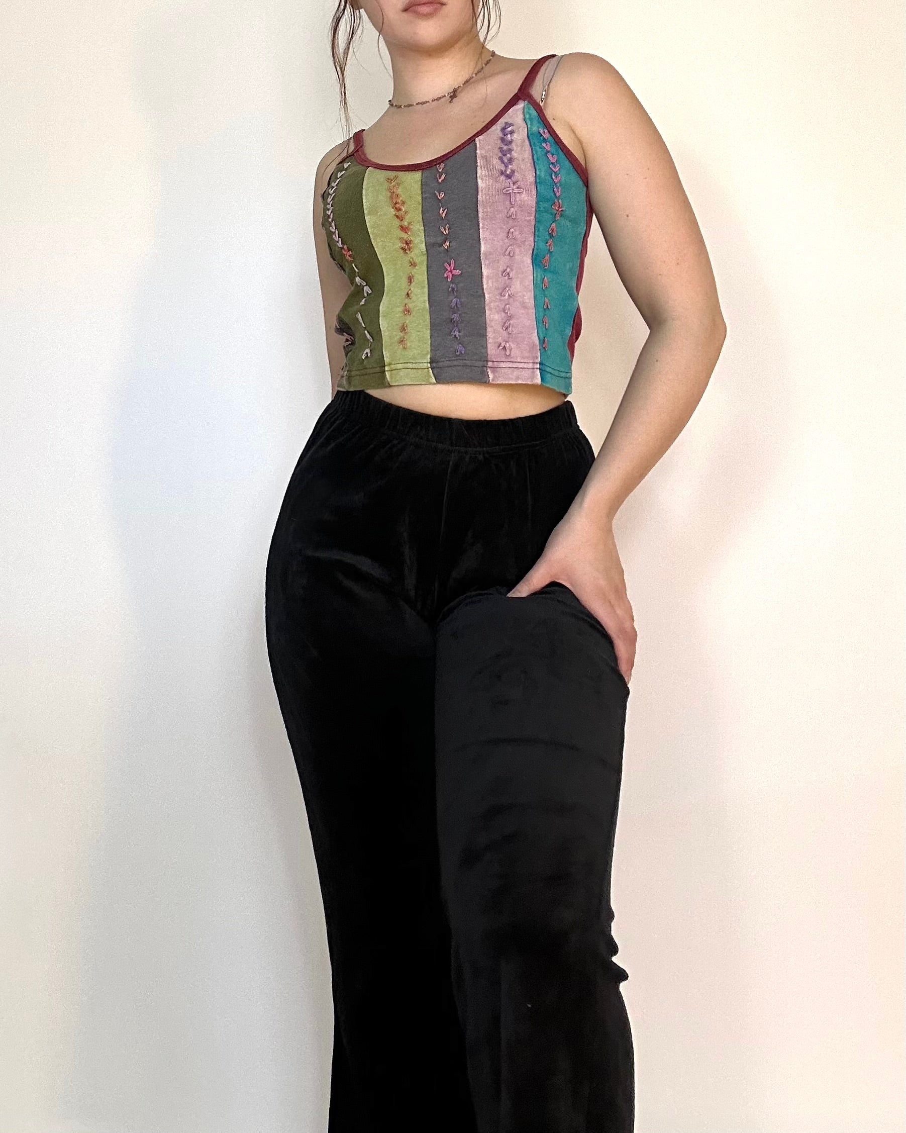 Patchwork crop top front