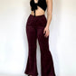 Gianna Velour Pants - Burgundy