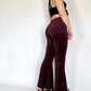 Gianna Velour Pants - Burgundy