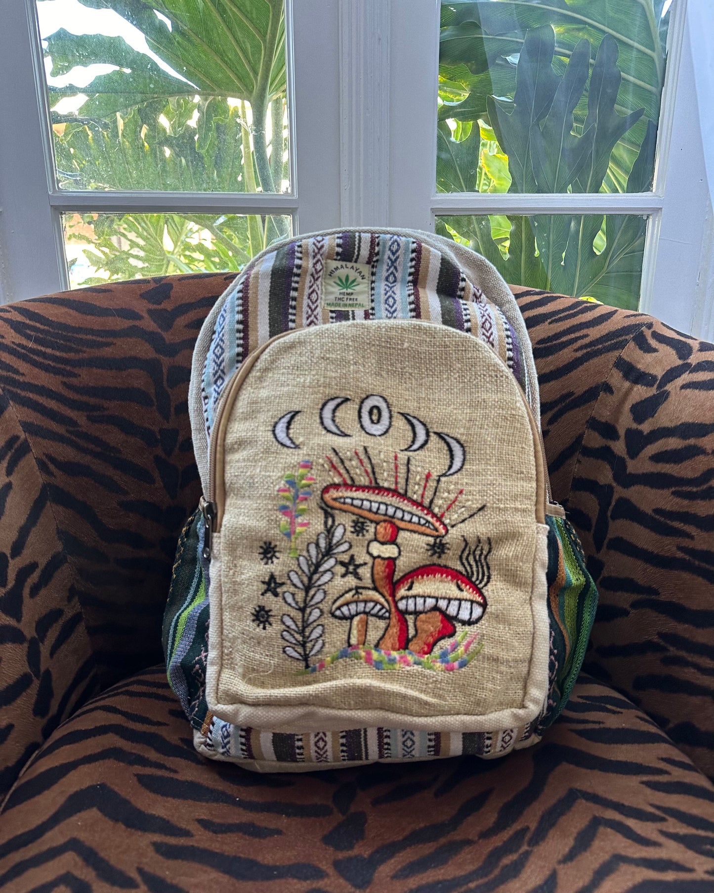 Mushroom Hemp Backpack w Laptop Sleeve