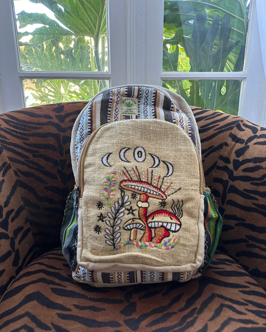 Mushroom Hemp Backpack w Laptop Sleeve