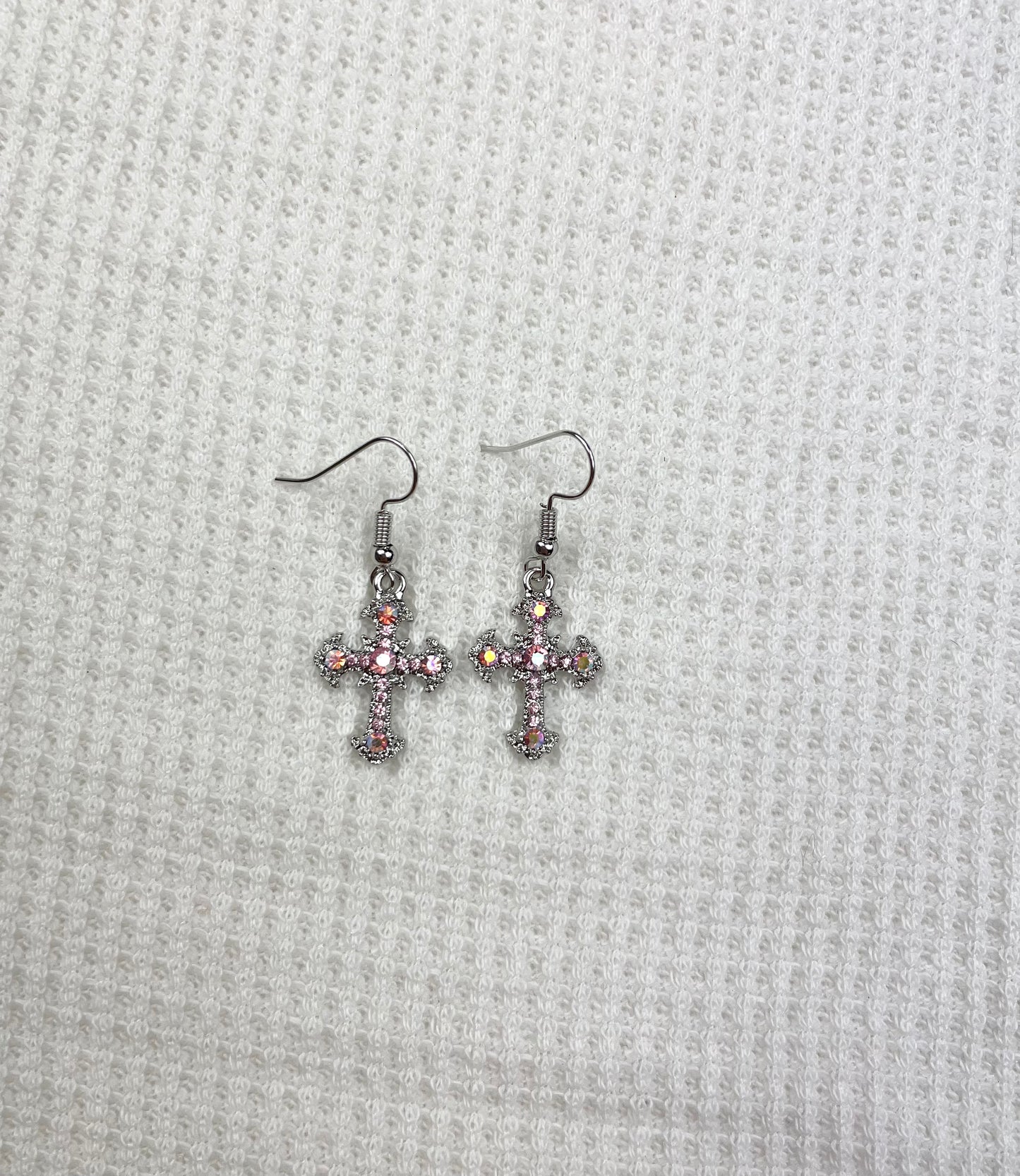 Rose Cross Crystal Earrings